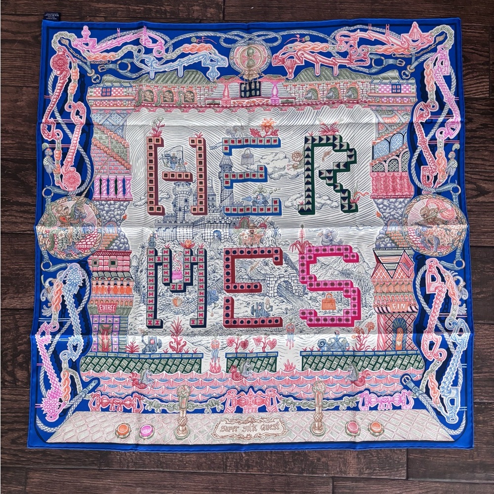 Hermès (authentic) Colorful Silk Scarf